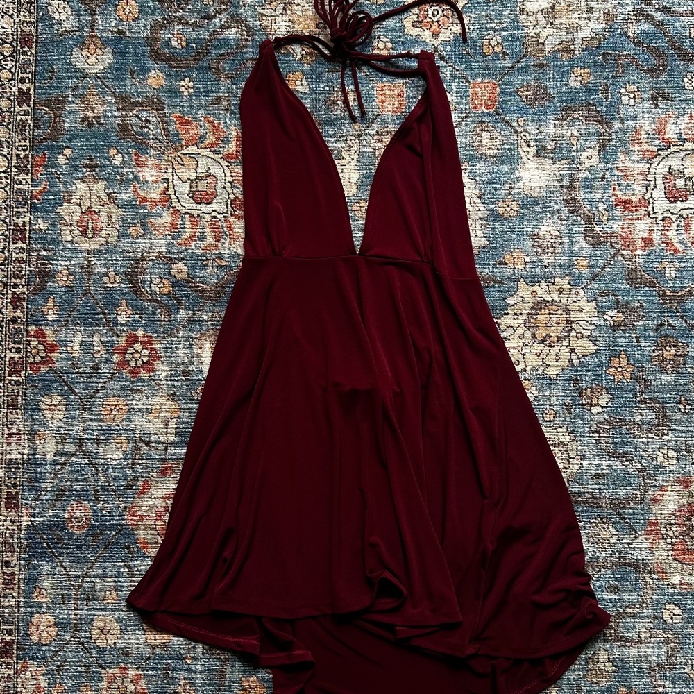motel low cut skater dress